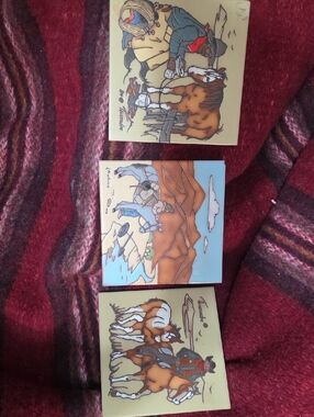 Hand-Painted Western Ceramic Tile Art - Brown/Blue